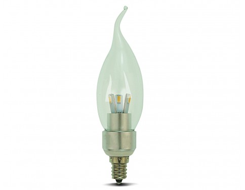 E12 Base LED Candelabra Bulb 3w Bent Tip Warm White LED candle bulb